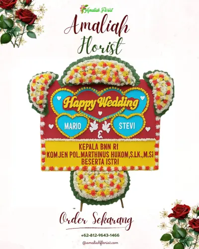 Karangan Papan Bunga Pernikahan di Rumah Duka Tiong Hoa Ie Wan
